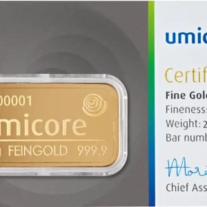 20 Gramm Goldbarren Umicore Neu Im Sortiment
