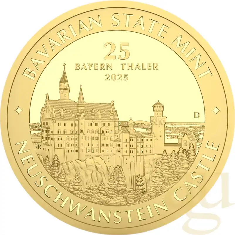 Preiswert 1/4 Unze Goldmünze Bayern Thaler - Schloss Neuschwanstein 2025