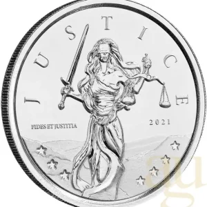 1 Unze Silbermünze Gibraltar Lady Justice 2021 Versand Am Gleichen Tag