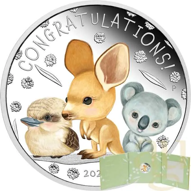 1/2 Unze Silbermünze Tuvalu Newborn 2026 - polierte Platte - coloriert Knallerangebot