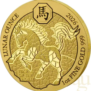 1 Unze Goldmünze Ruanda Lunar Pferd 2026 Schneller Versand