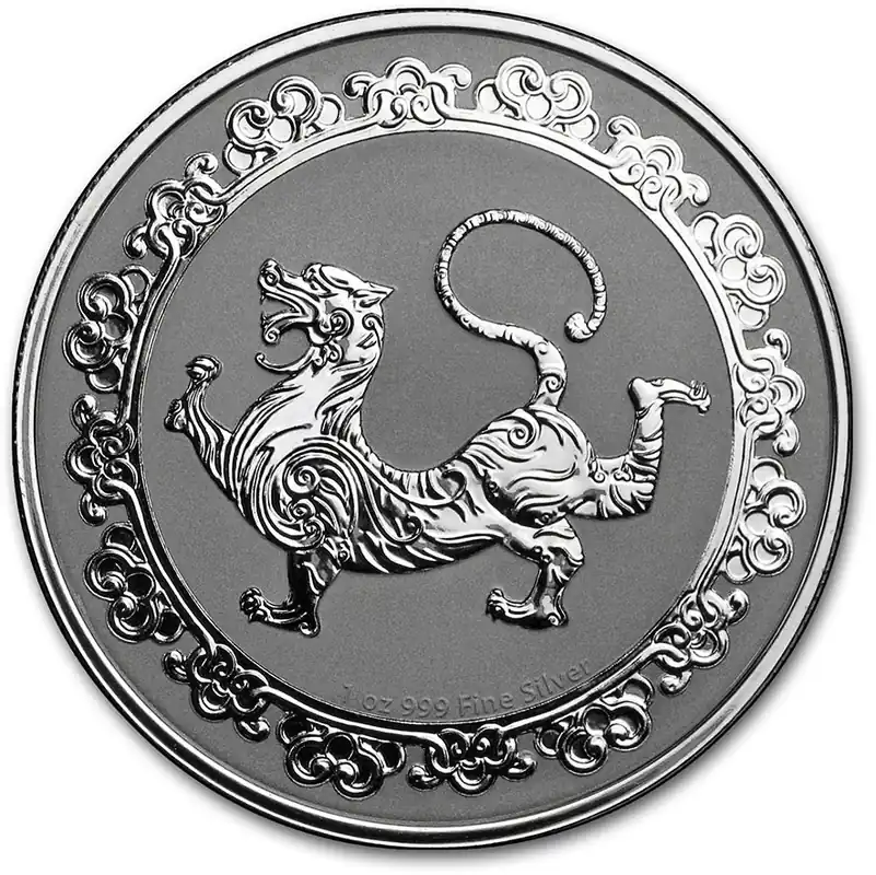 Hochwertig 1 Unze Silbermünze Niue Celestial Animals - Tiger 2019