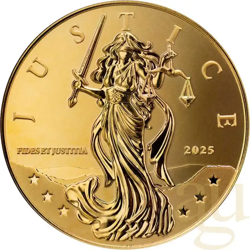 1/10 Unze Goldmünze Niue Lady Justice 2025 Abverkauf