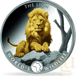 1 Unze Silbermünze Kongo World´s Wildlife - Löwe 2025 - teilvergoldet Direkt Vom Hersteller