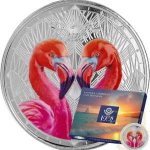 1 Unze Silbermünze EC8 St.Lucia - Flamingos 2024 - coloriert Billig