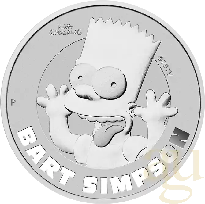 1 Unze Silbermünze Tuvalu Bart Simpson 2022 Weltweiter Versand