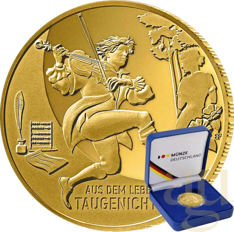 Exklusiv 1/2 Unze Goldmünze - 100 Euro Meisterwerke der deutschen Literatur - Leben eines Taugenichts 2025 (J