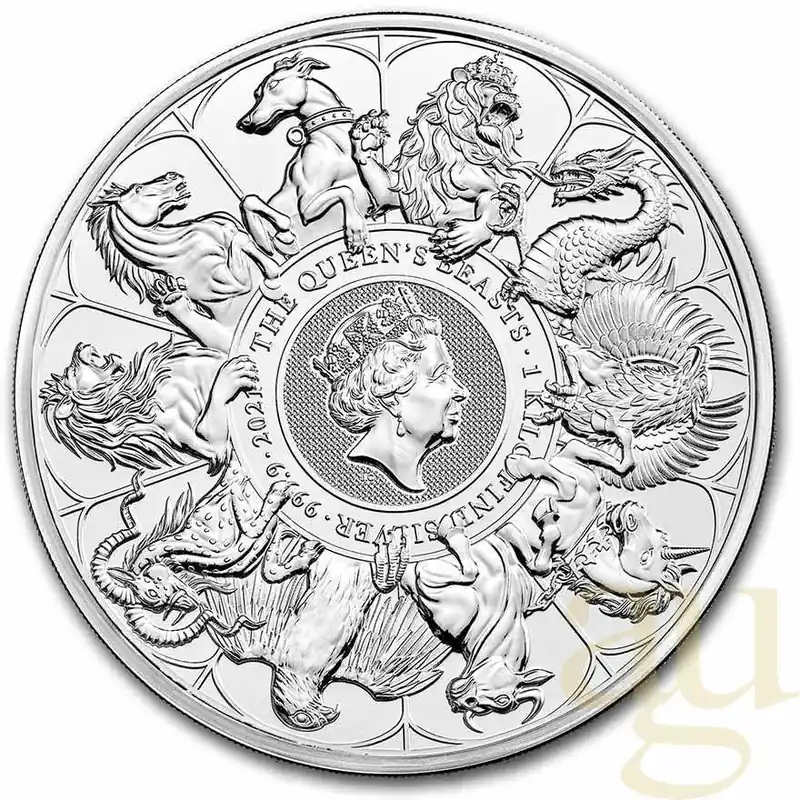 1 Kilogramm Silbermünze Queens Beasts Completer Coin 2021 Limited Edition