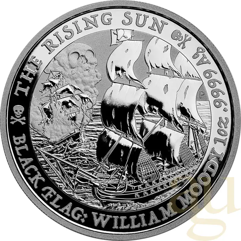 Beliebt 1 Unze Silbermünze Tuvalu - Black Flag - The Rising Sun 2022