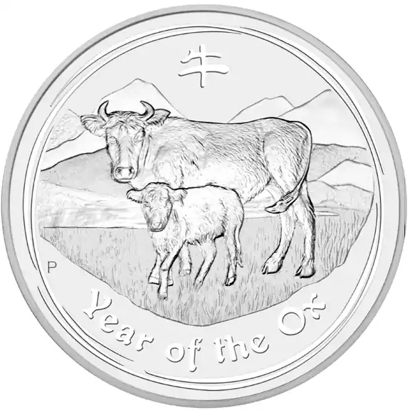 1/2 Kilogramm Silbermünze Australien Lunar II Ochse 2009 Kostenloser Rückversand