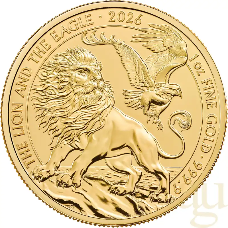 Handgefertigt 1 Unze Goldmünze The Lion and The Eagle 2026