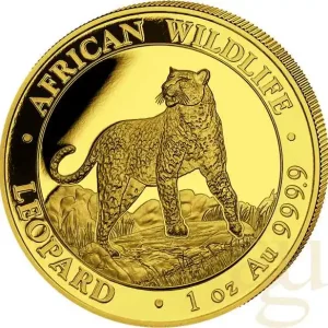 Sichere Zahlung 1 Unze Goldmünze Somalia African Wildlife Leopard 2022