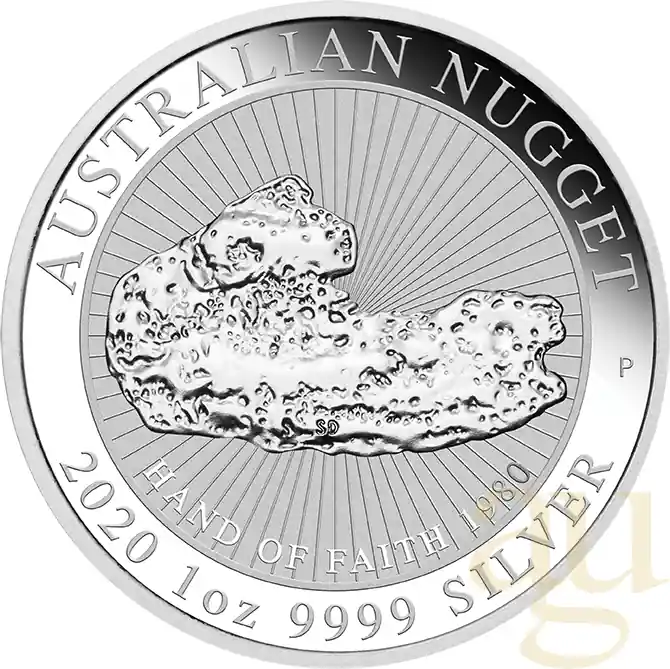 Angebot 1 Unze Silbermünze Australien Nugget - Hand of Faith 2020