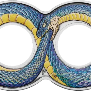 2 Unzen Silbermünze Australien Ouroboros 2022 - Antik Finish - coloriert Sonderaktion