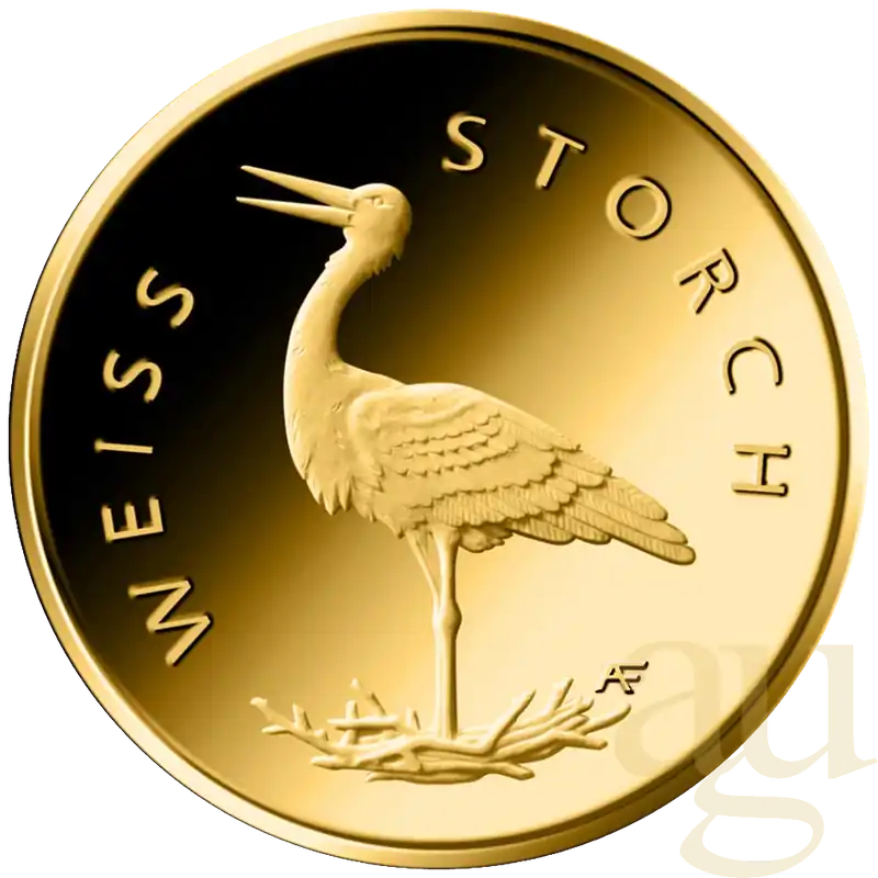 20 Euro Goldmünze Heimische Vögel - Weißstorch 2020 (A) Preisknaller