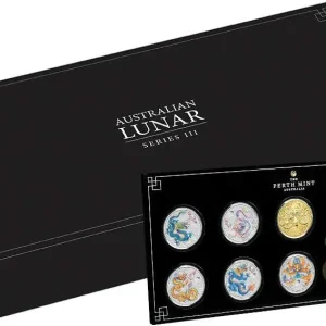 Großhandel Australien Lunar III Drache 2024 - 1/2 Unze 10 Coin Set