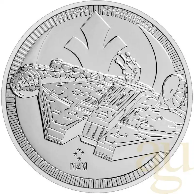 1 Unze Silbermünze Niue Star Wars - Millennium Falcon 2021 Finale Aktion