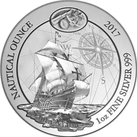 1 Unze Silbermünze Ruanda Nautical Serie - Santa Maria 2017 Exklusiv