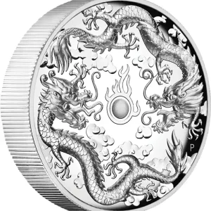 2 Unzen Silbermünze Australien Drache & Drache 2019 - High Relief - polierte Platte Limited Edition