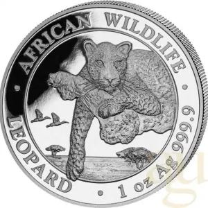 Neu 1 Unze Silbermünze Somalia African Wildlife Leopard 2020
