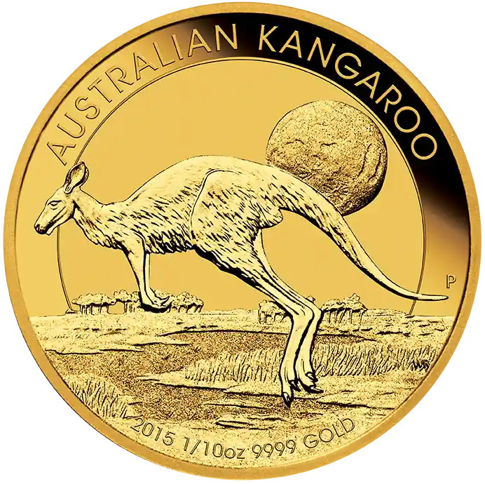 Markenprodukt 1/10 Unze Goldmünze Australien Känguru 2015