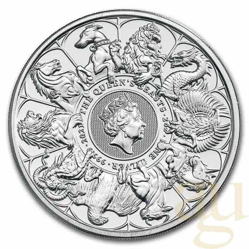 2 Unzen Silbermünze Queens Beasts Completer Coin 2021 Hochwertig