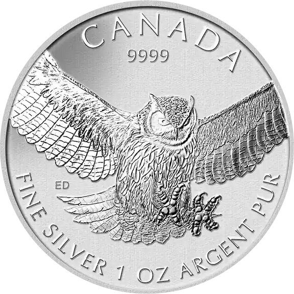 1 Unze Silbermünze Kanada Birds of Prey - Great Horned Owl - Eule 2015 Gleich Bestellen