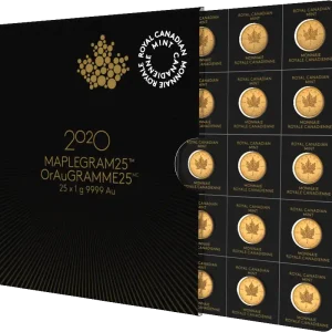 Neu 25x 1g Goldmünze Maple Leaf - Maplegram
