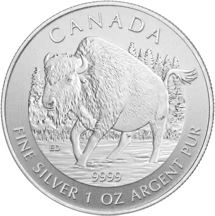 1 Unze Silbermünze Kanada Wildlife Bison 2013 Günstig
