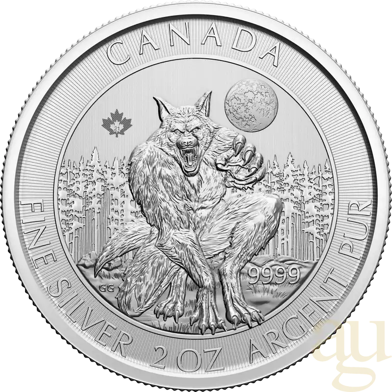 2 Unzen Silbermünze Kanada - Werwolf 2021 Begrenztes Angebot