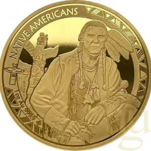 1 Unze Goldmünze Native Americans - Totempfahl 2025 Abverkauf