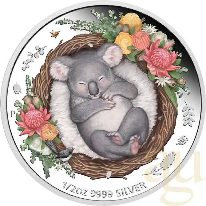 1/2 Unze Silbermünze Australien Dreaming Down Under - Koala 2021 - proof color Top-Seller