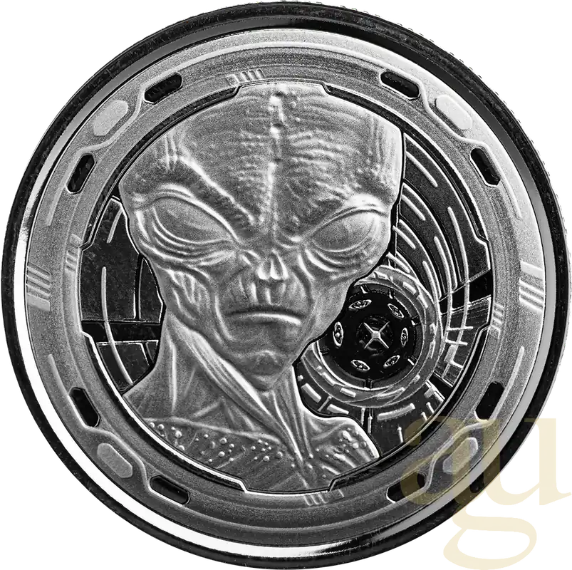 1/2 Unze Silbermünze Afrika Ghana Alien 2022 Limited Edition