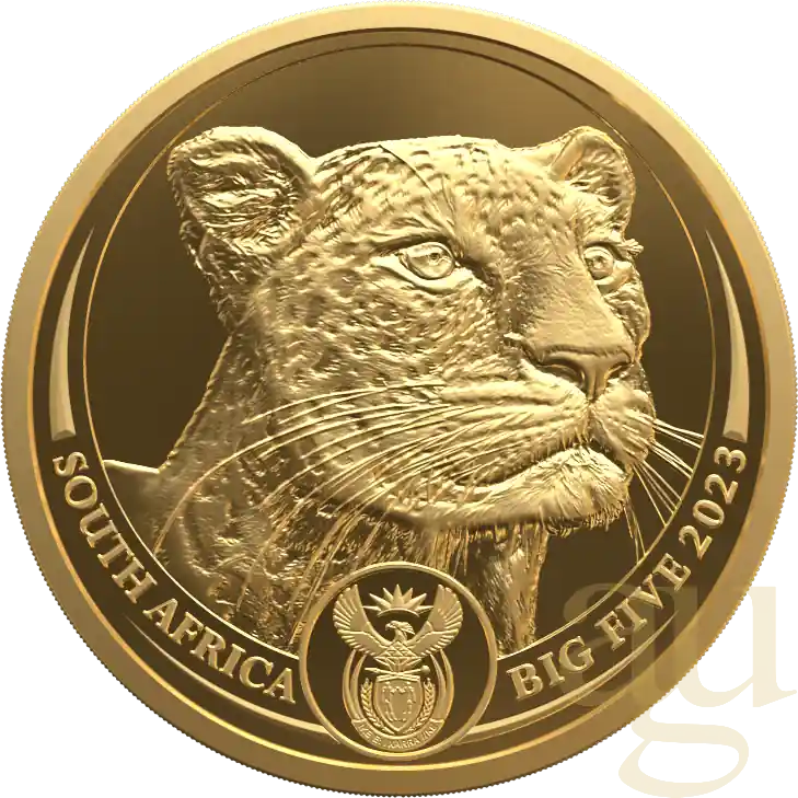 Echt 1 Unze Goldmünze Südafrika Big Five Leopard 2023 proof
