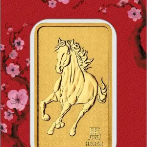 Kracherpreis 31,1 Gramm Goldbarren Perth Mint - Lunar Pferd