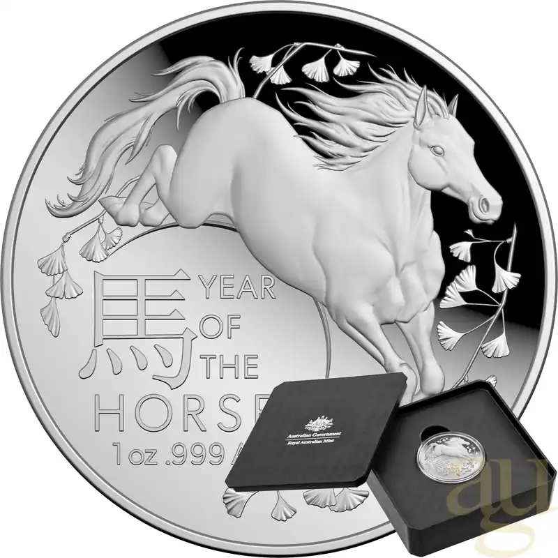 Hochwertig 1 Unze Silbermünze Australien RAM Lunar Pferd 2026 Domed - Proof