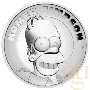 2 Unzen Silbermünze Tuvalu The Simpsons - Homer Simpson 2021 - polierte Platte - High Relief Kostenloser Rückversand