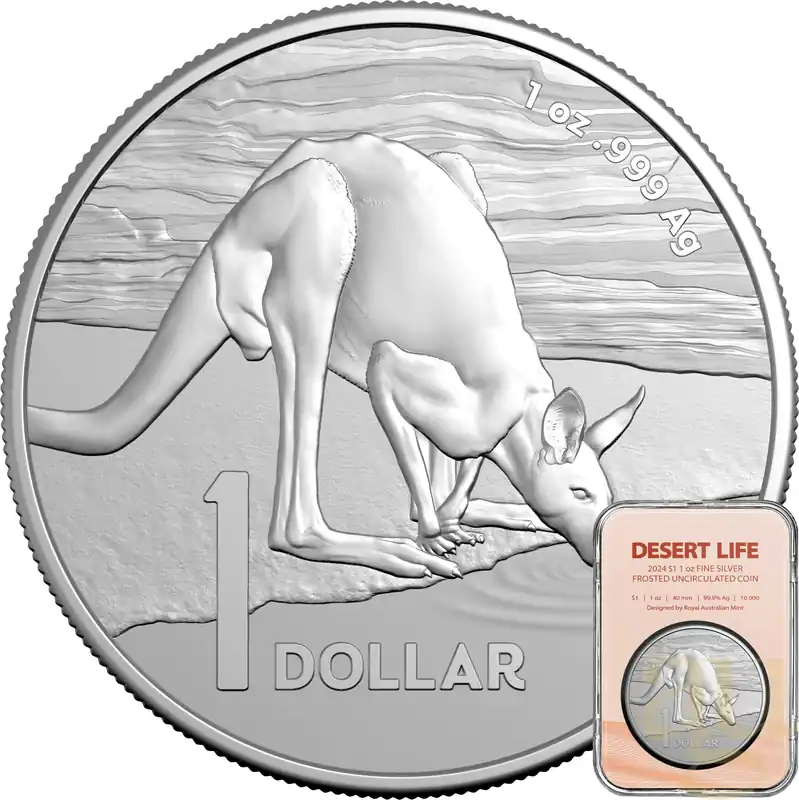 1 Unze Silbermünze Australien Känguru 2024 (RAM) - Frosted Geprüft