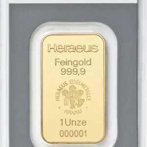 Expressversand 31,1 Gramm Goldbarren Heraeus