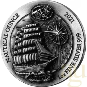 Mega-Angebot 1 Unze Silbermünze Ruanda Nautical Serie - 100 Jahre Sedov 2021 - High Relief