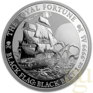 Im Trend 1 Unze Silbermünze Tuvalu - Black Flag - Piratenschiff The Royal Fortune 2020