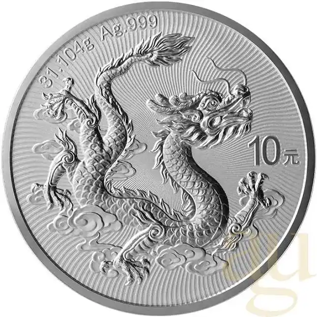 1 Unze Silbermünze China Drache 2025 Echt