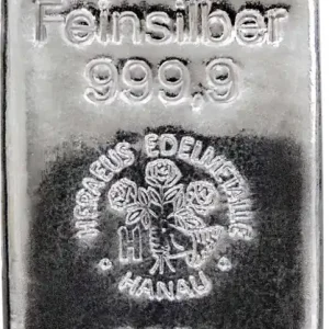 250 Gramm Silberbarren Heraeus gegossen Kostenloser Versand