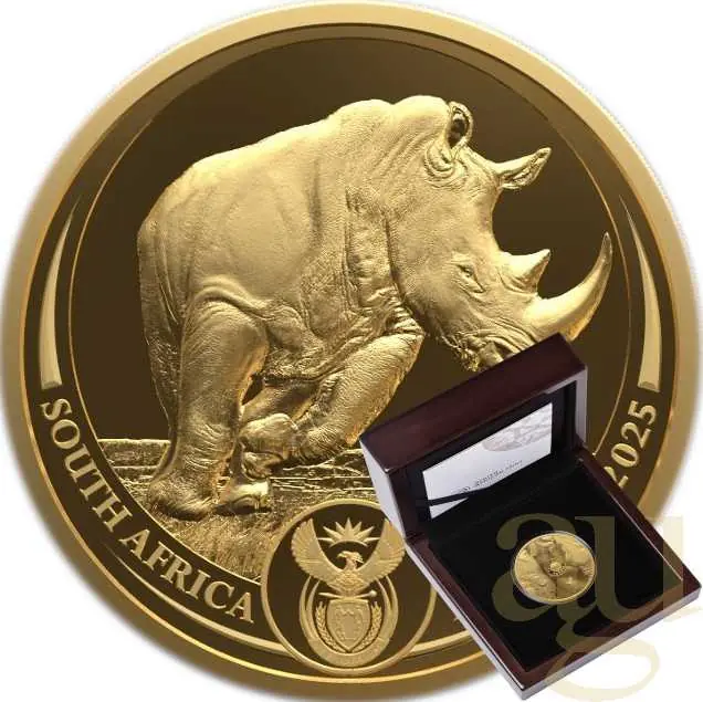 Direktkauf 1/4 Unze Goldmünze Südafrika Big Five Nashorn 2025 proof
