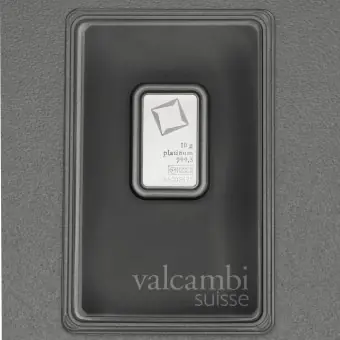Handgefertigt Platinbarren 10g VALCAMBI (Pt)