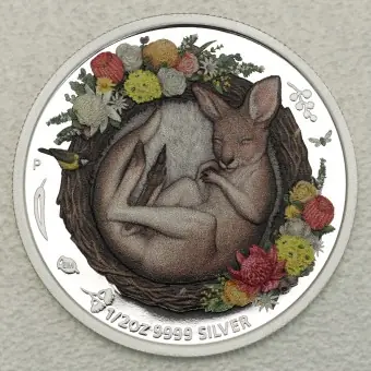Silbermünze 1/2oz "Baby Känguru" 2021 (PP) Dreaming Down Under (Australien) Preis Gesenkt