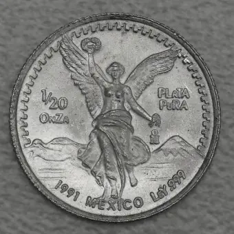 Silbermünze 1/20oz "Libertad" 1991 (Mexiko) Neu Im Sortiment
