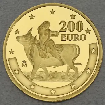 Goldmünze 200 Euro "Göttin Europa" 2003 Jahrestag Euroeinführung Spanien (Spanien) Versand Am Gleichen Tag