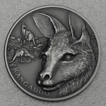 Neuheit Silbermünze 1oz "Känguru" 2021 (UHR/AF) Wildlife Up Close (Niue)