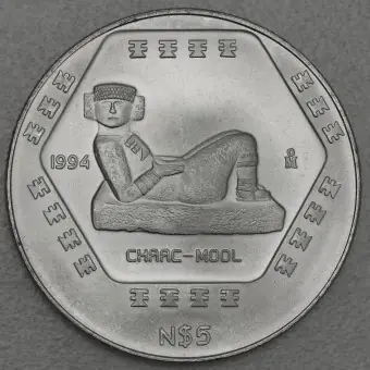 Meistverkauft Silbermünze 1oz "Chaac Mool" 1994 Präkolumbische Kulturen – Maya (Mexiko)